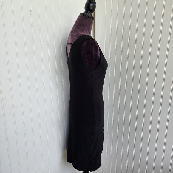 Dice Deep V-Neck Knit Dress Women's Lace Up Sleeveless Straps Stretch Sz M - Picture 5 of 13